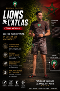 🇲🇦 Ensemble Officiel Lions de l’Atlas – Qualité Premium